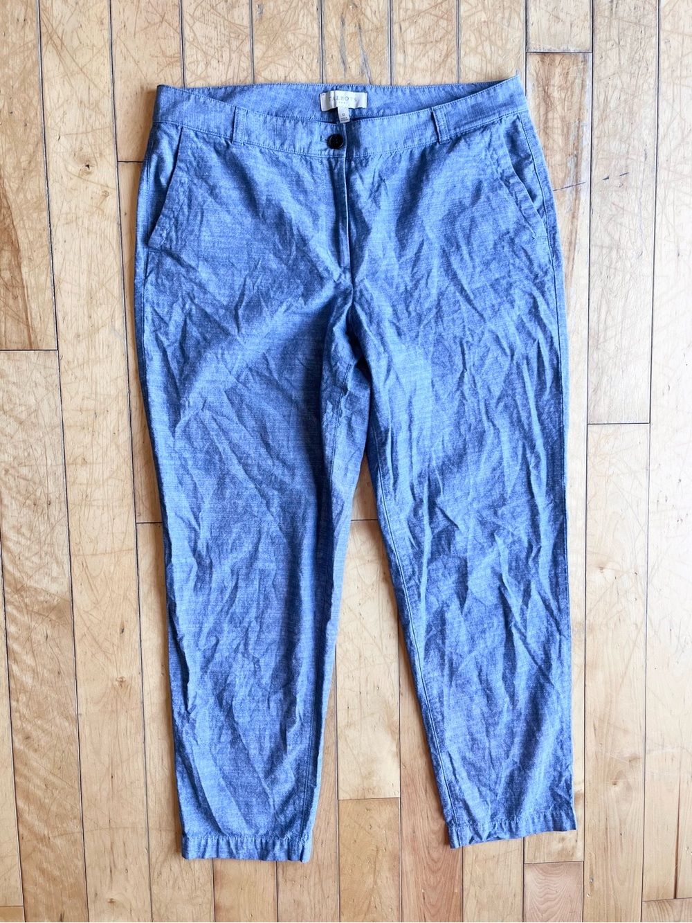 Talbots 100% Cotton Light Blue Straight‑Leg Trousers Size 12